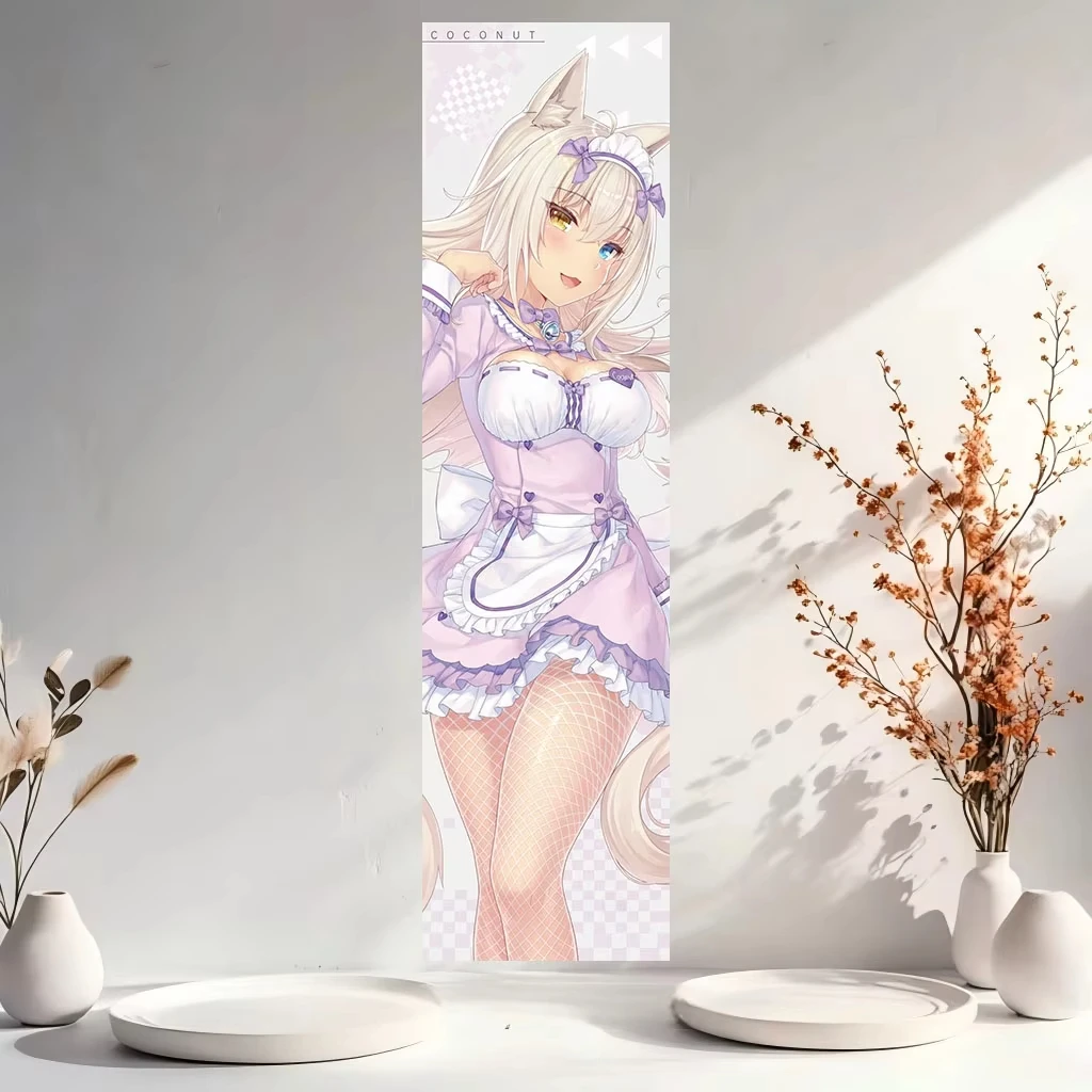 N-Nekopara Tapestry Cute Kawaii Anime Girl Group Long Tapestry Party Bedroom House Living Room Decor Room Necessaires Stuff