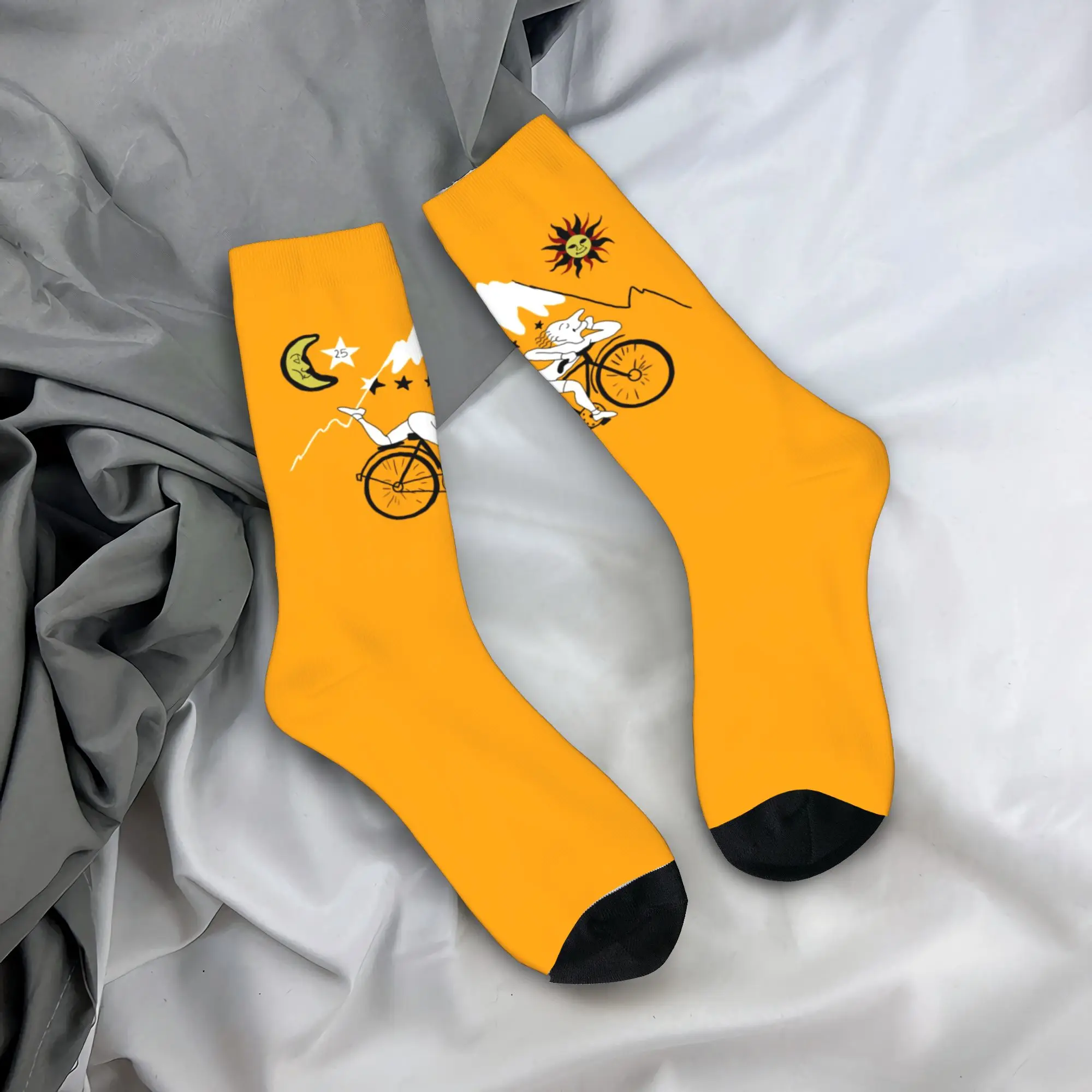 

Носки Custom Bicycle Day Albert Hoffman Classic Dress Socks для мужчин и женщин, теплые, забавные, необычные, с принтом LSD Acid Blotter, для вечеринок