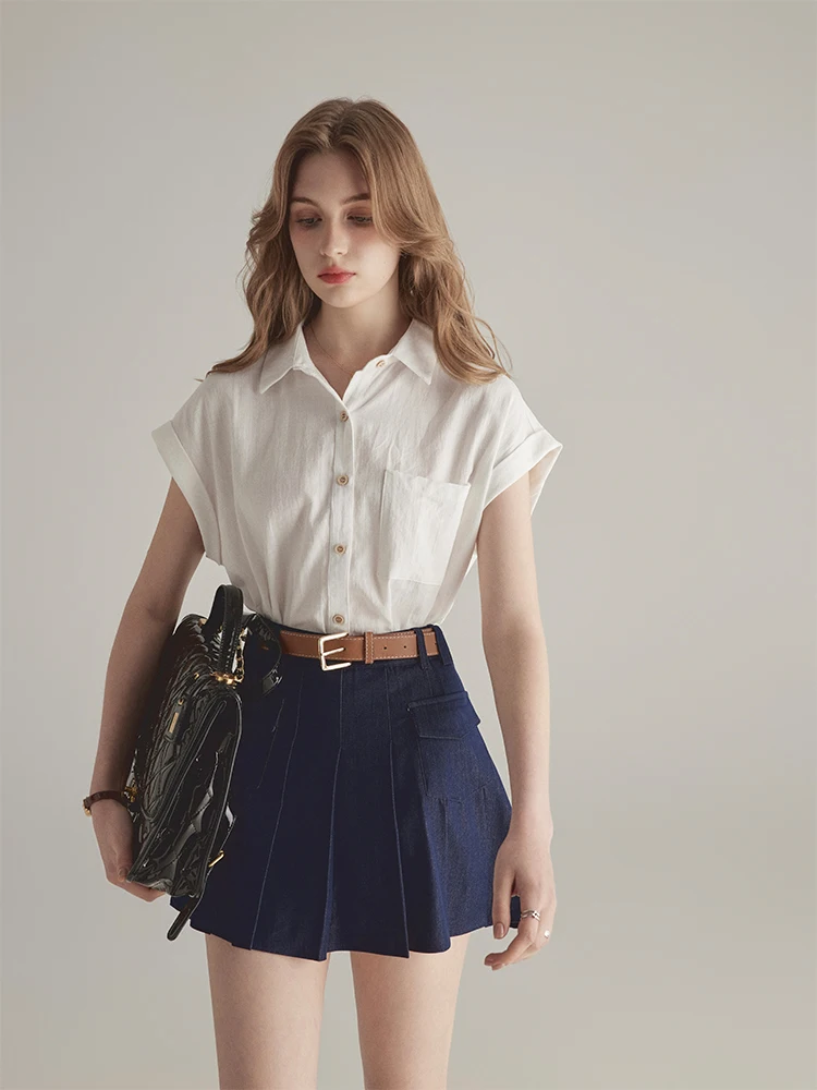 

Pure Cotton ort Sve White irt for Women Simple Commute Sle Loose Fit Summer Busin Casual irt by BoDe