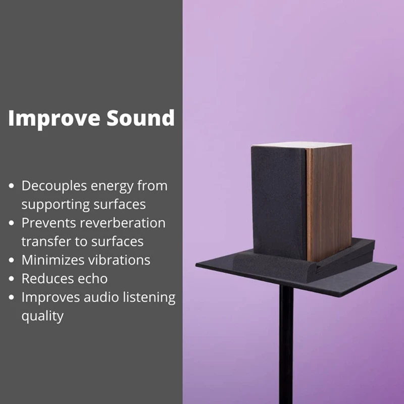 4 Pcs High Density Foam Speaker Pads - Speaker Isolation Pad, Monitor Acoustic Isolation Pads,Studio Monitor Pads