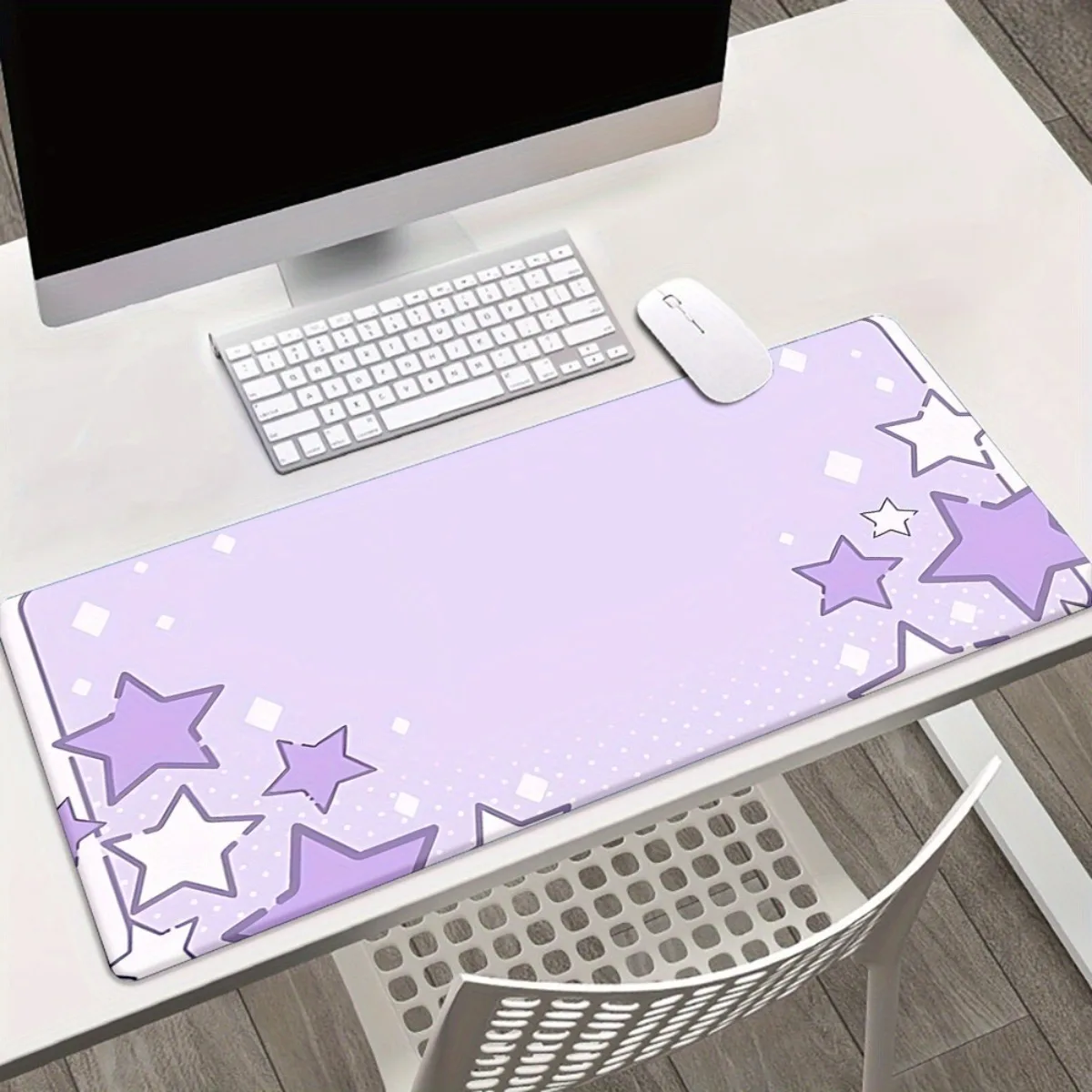 

Purple Star Printed Keyboard Mat Rubber Non-Slip Gaming Desk Pad for Office Computer Friend Family Gift