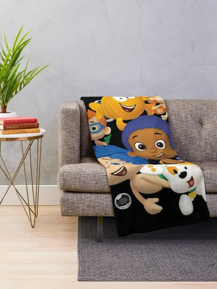 Gifts Idea For Bubble Guppies Sticker Christmas Throw Blanket