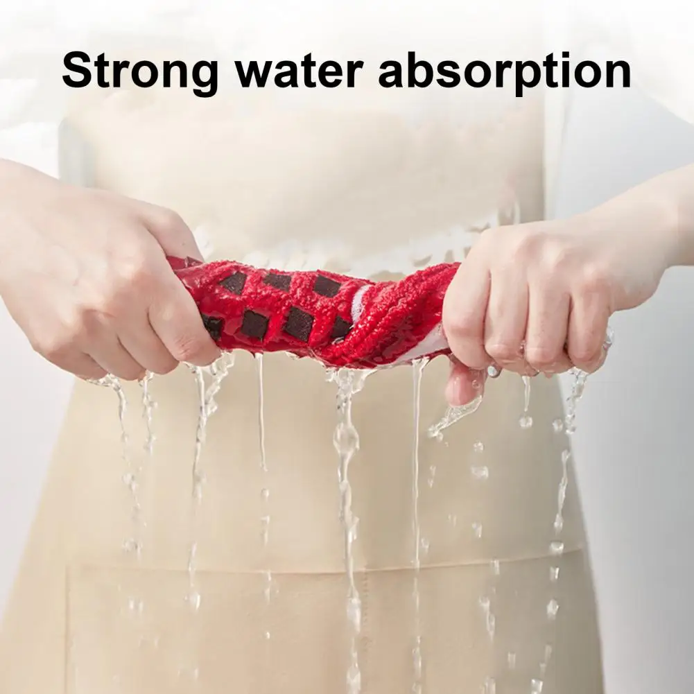 Hand Towel with Lanyard Microfiber Cartoon Fish Shape Quick Dry Absorbent Reduce Water Stains Reusable Hanging Towel