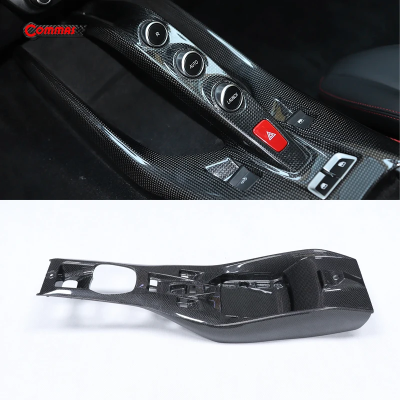 Painel Central de Fibra de Carbono Seca para Decoração Interna, Acabamento e Cobertura para Ferrari 812, Acessórios de Moldagem Automotiva Estilo OEM