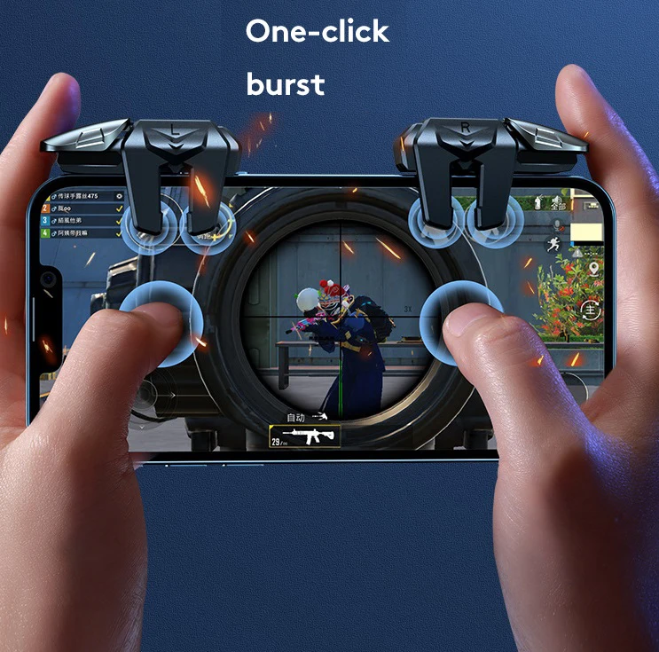 6 Finger Gaming Trigger Physical Buttons For Latency-free Control, Compatible For Android Iphone Smart Phone