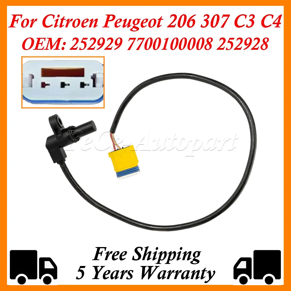 

Vehicle Transmissio Speed Sensor ABS For Citroen Peugeot 206 307 Citroen C3 C4 C5 252929 7700100008 252928 Car Accessories