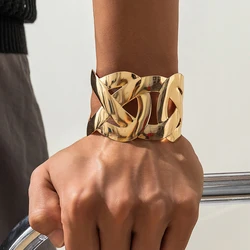 Ingemark Punk Smooth Hollow Out Metal Wide Open Cuff Bangles for Women Fashion Statement Vintage Charm Bracelets Steampunk Men