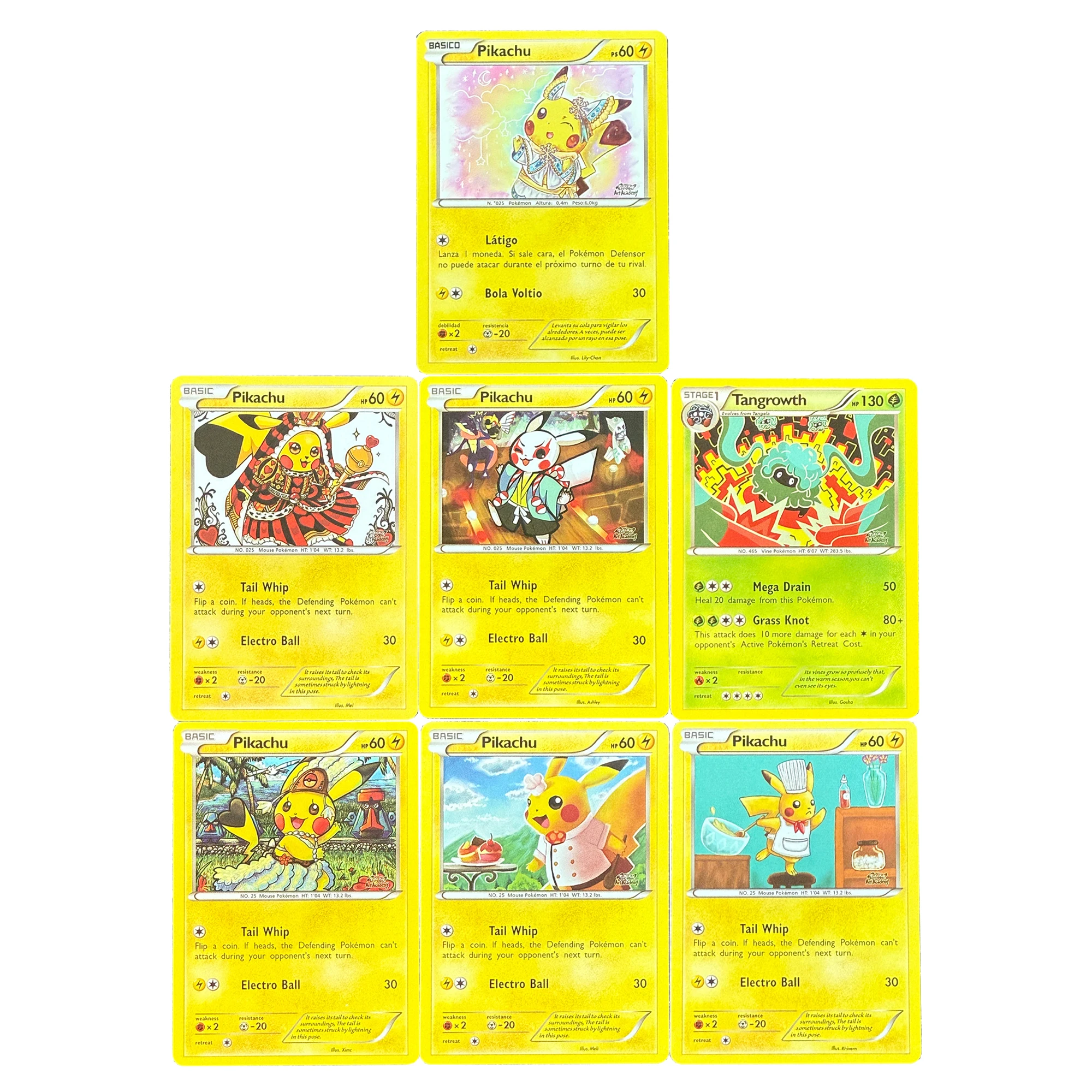 

7 шт./компл. Diy Self Made мультфильм Ptcg Pk Cross Dressing Коллекционная карта Ptcg Basic Pkq Tangrowth Аниме-карта Подарочная игрушка