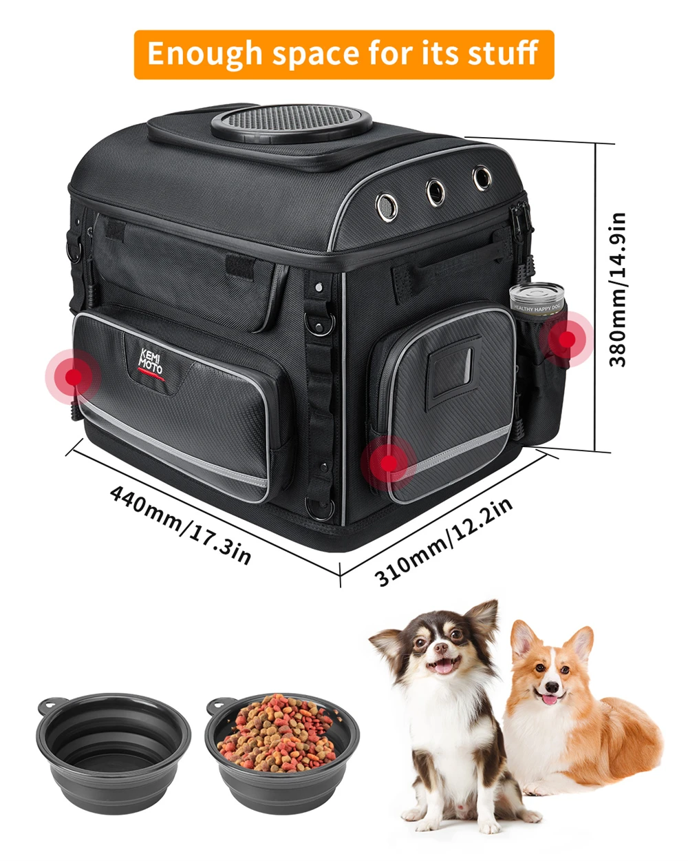 Motorrad-Haustiertaschen Hunde- und Katzen-Transporttasche für Street Glide Road King mit Beifahrersitz oder Gepäckträger Touring Trike Modelle – Detail 8