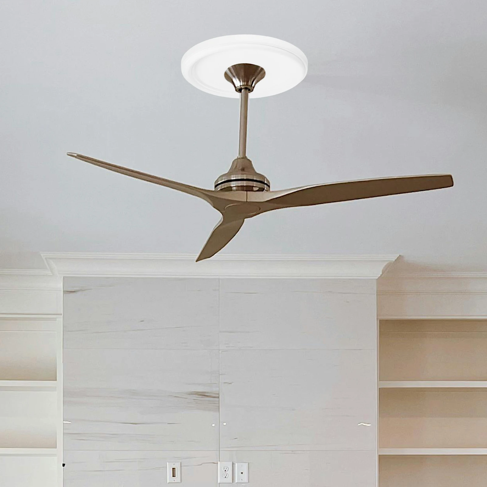 

Ceiling Lighting Fan Medallions Cover Plate Decorative White Finish Enhance Aesthetic Easy Installation