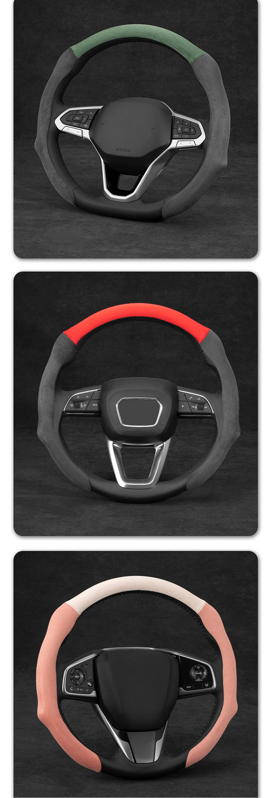 5D Sports Premium Rutschfester Lenkradbezug für BMW M Sport G30 G02 X5 F40 F41 G82 M4 Weiches Wildleder Auto-Innenausstattung – Detail 7