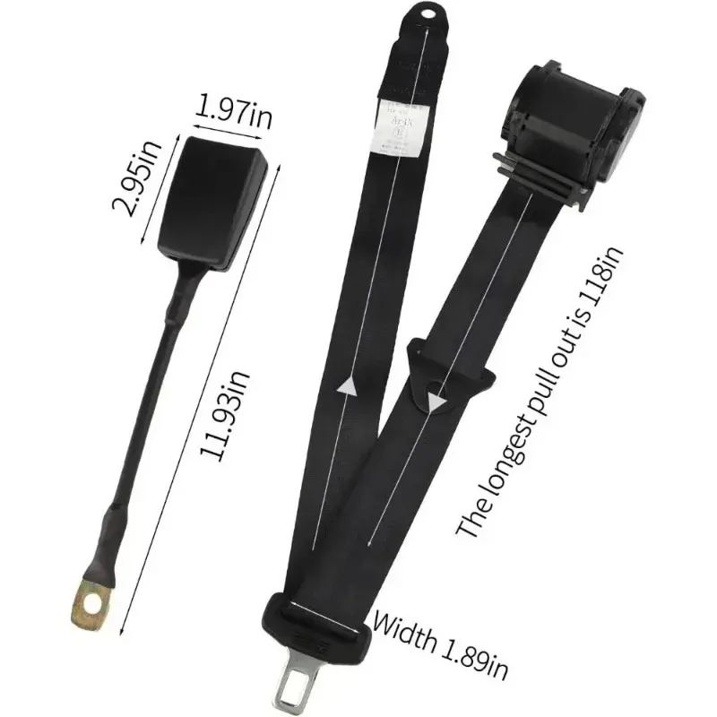 

Safety Belt Auto Parts Car Replacement Parts 3 Point 2pcs Car Seat Belt Retractable Emergency Locking Auto Safety Belt Driver