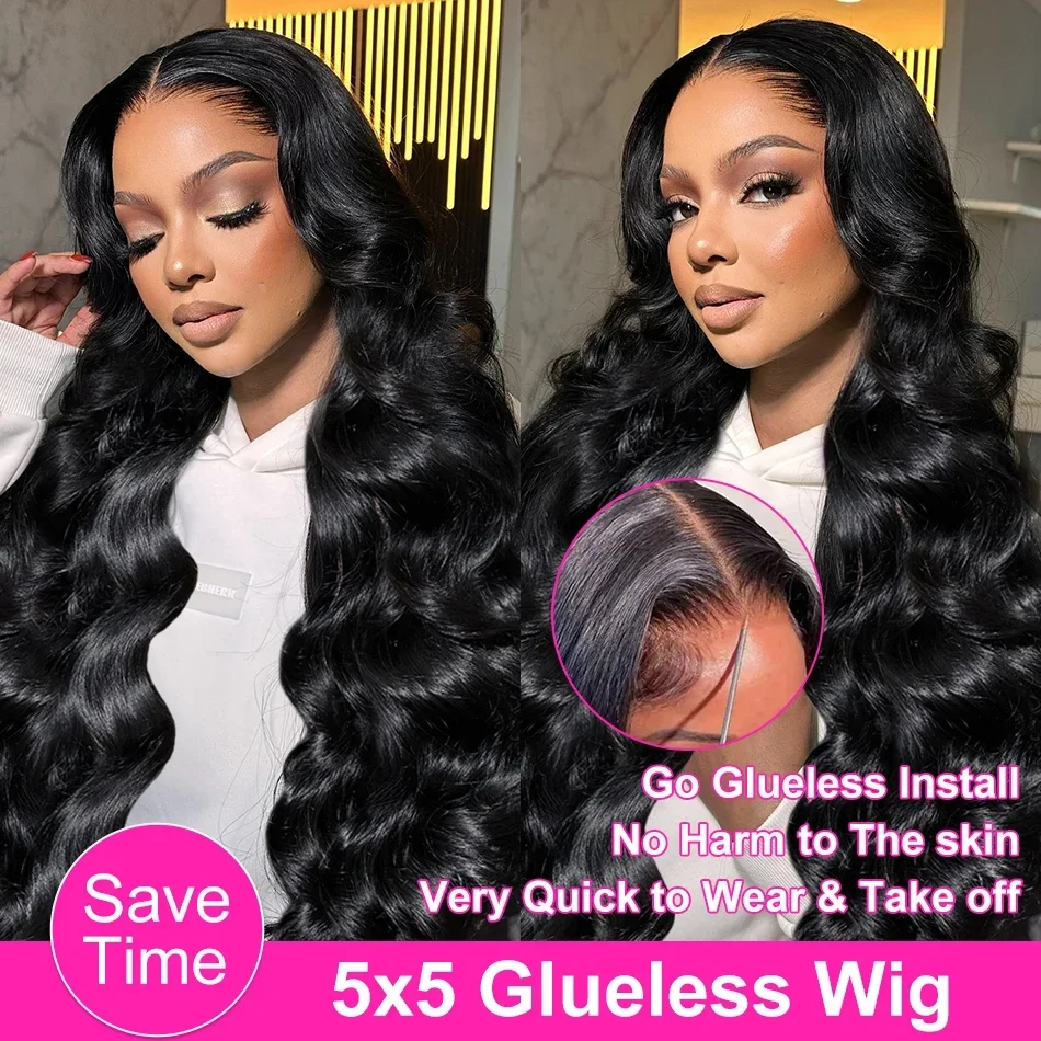 40inch Glueless Wigs Human Hair Pre Plucked Pre Cut 6x4 5x5 HD Lace Closure Wigs Human Hair Body Wave Lace Frontal Wigs