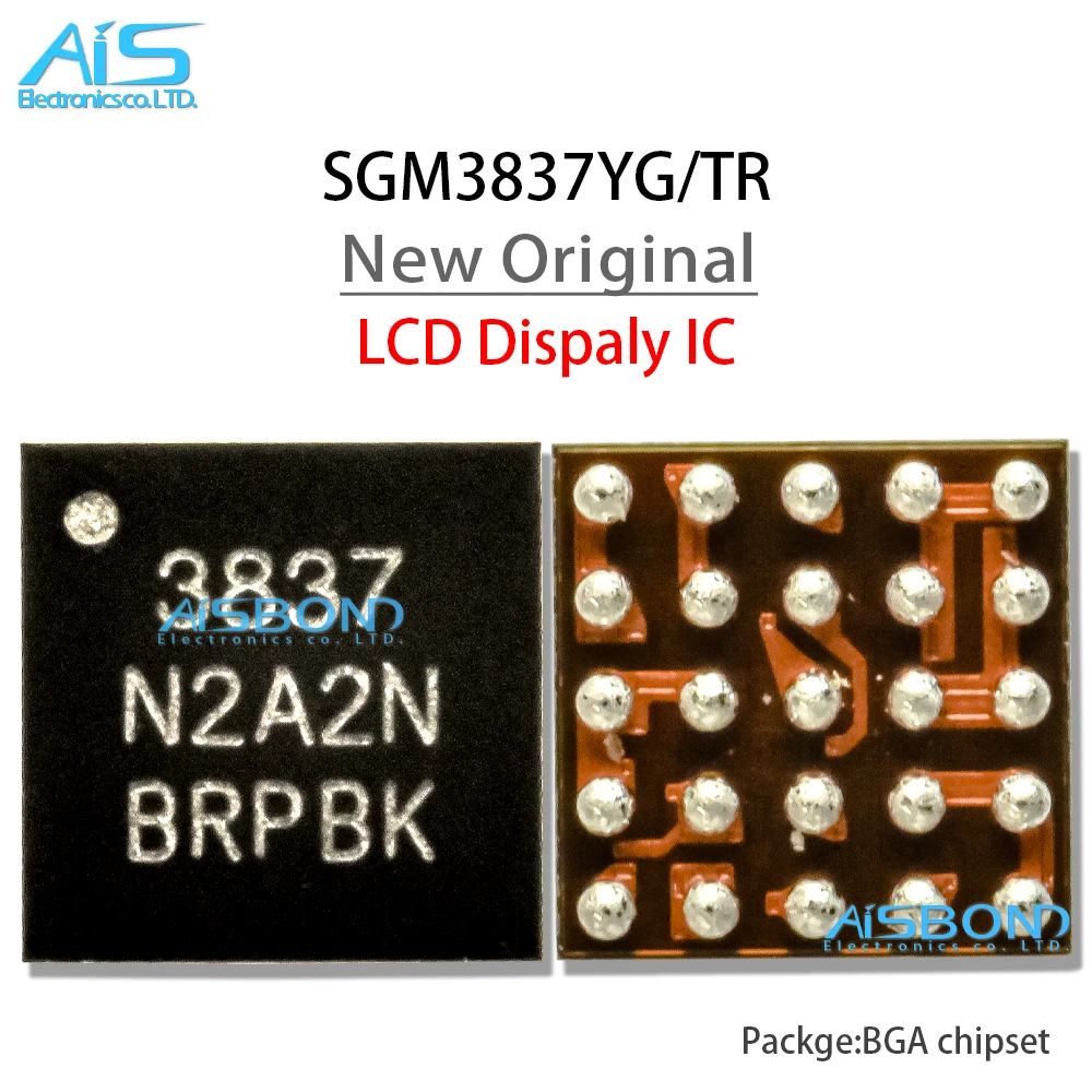 ชิปวงจรรวมจอแสดงผล LCD 3837 2ชิ้น/ล็อต SGM3837YG ของแท้ใหม่ DSGBA-36 36Pin