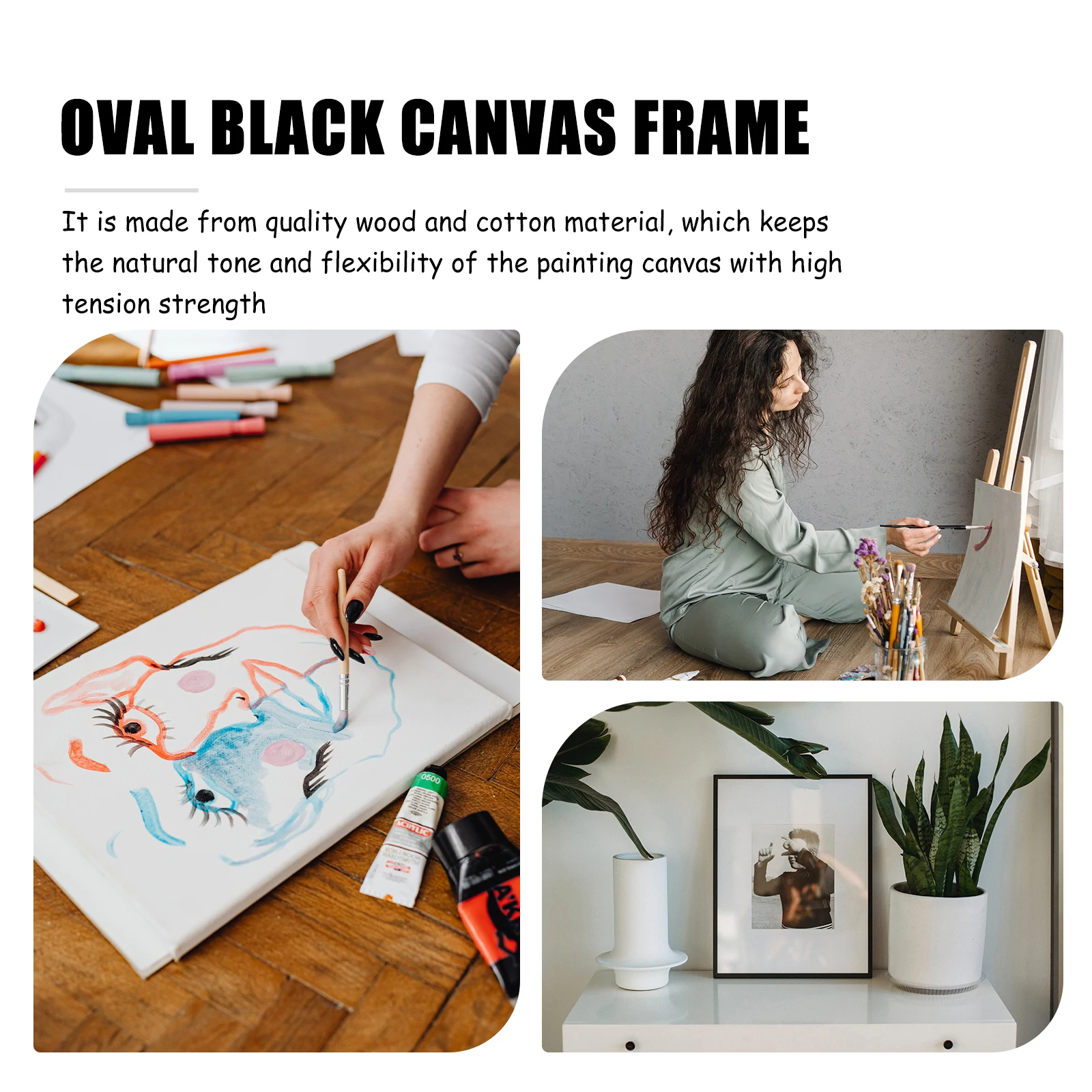 

Oil Painting Supplies Frames Blank Framed Canvas Artist Panels Plain for Stretched Drawing Board Water