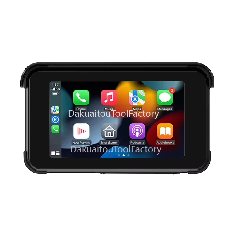 Motorcycle wireless Carplay navigation all-in-one machine, 5-inch waterproof recorder, mobile phone interconnection