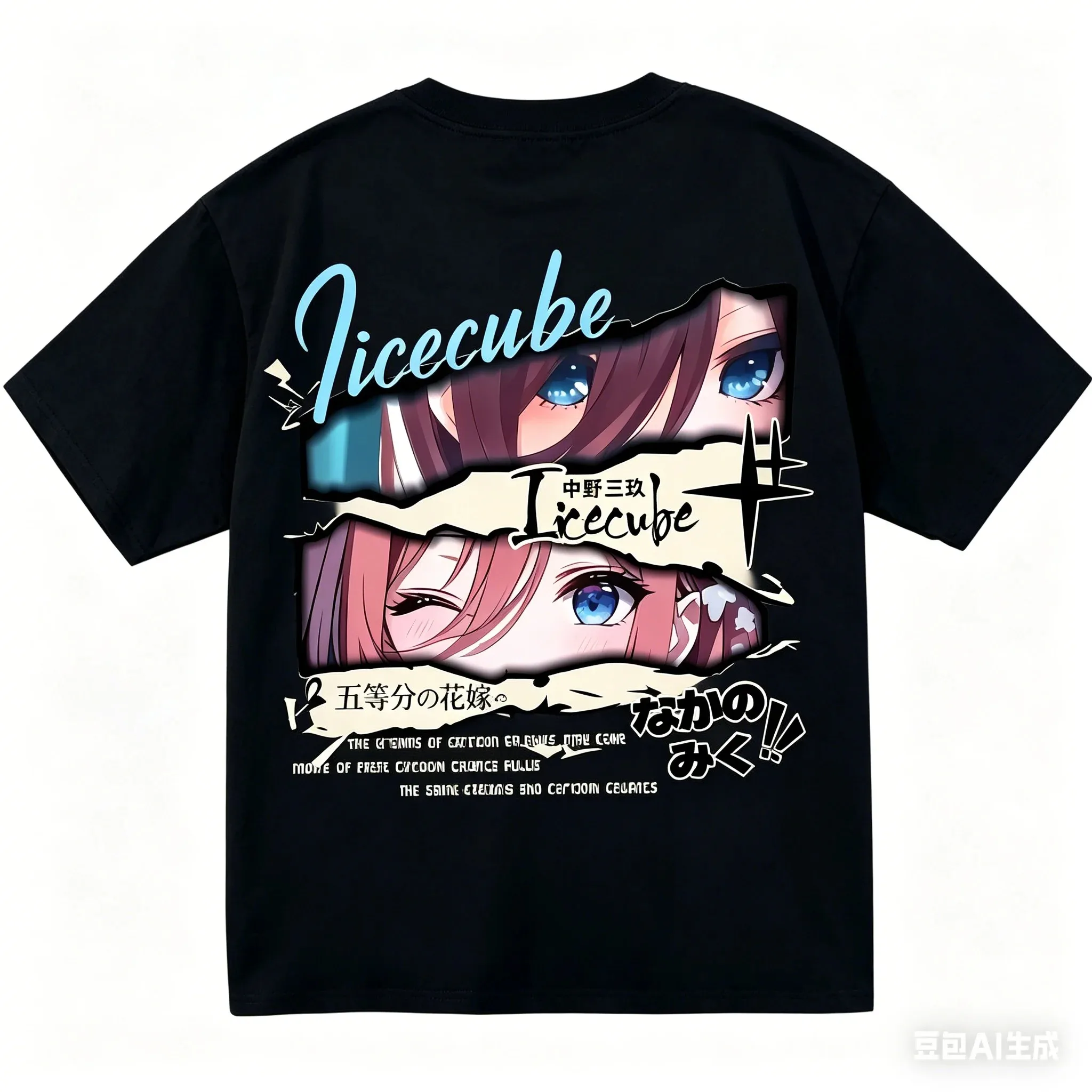 Anime The Quintessential Quintuplets T‑Shirt Nakano Miku Print Tee Unisex Short Sleeve Streetwear Tops for Men Women Anime Fans