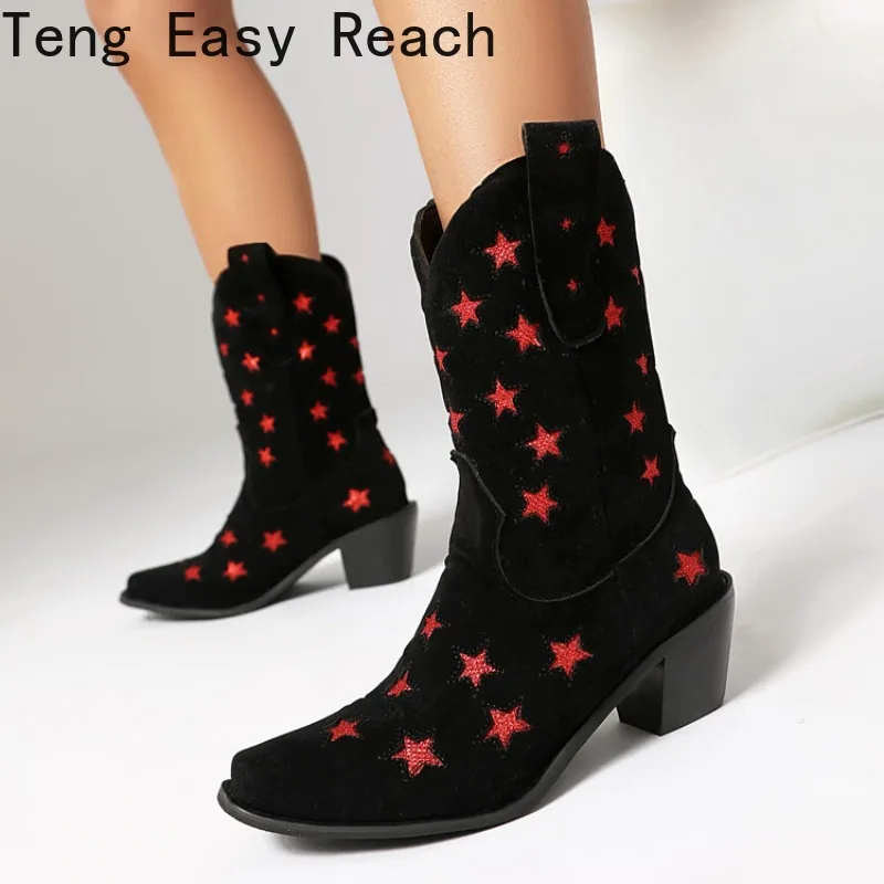 Botines De Tacón Alto Con Punta Redonda Y Estrella De Cinco Puntas, Suela Dura, Moda Otoño-Invierno 2026 Para Mujer — -11%, 6.16€ Coupon, from 46.39€ – 11% descuento – €46.39
