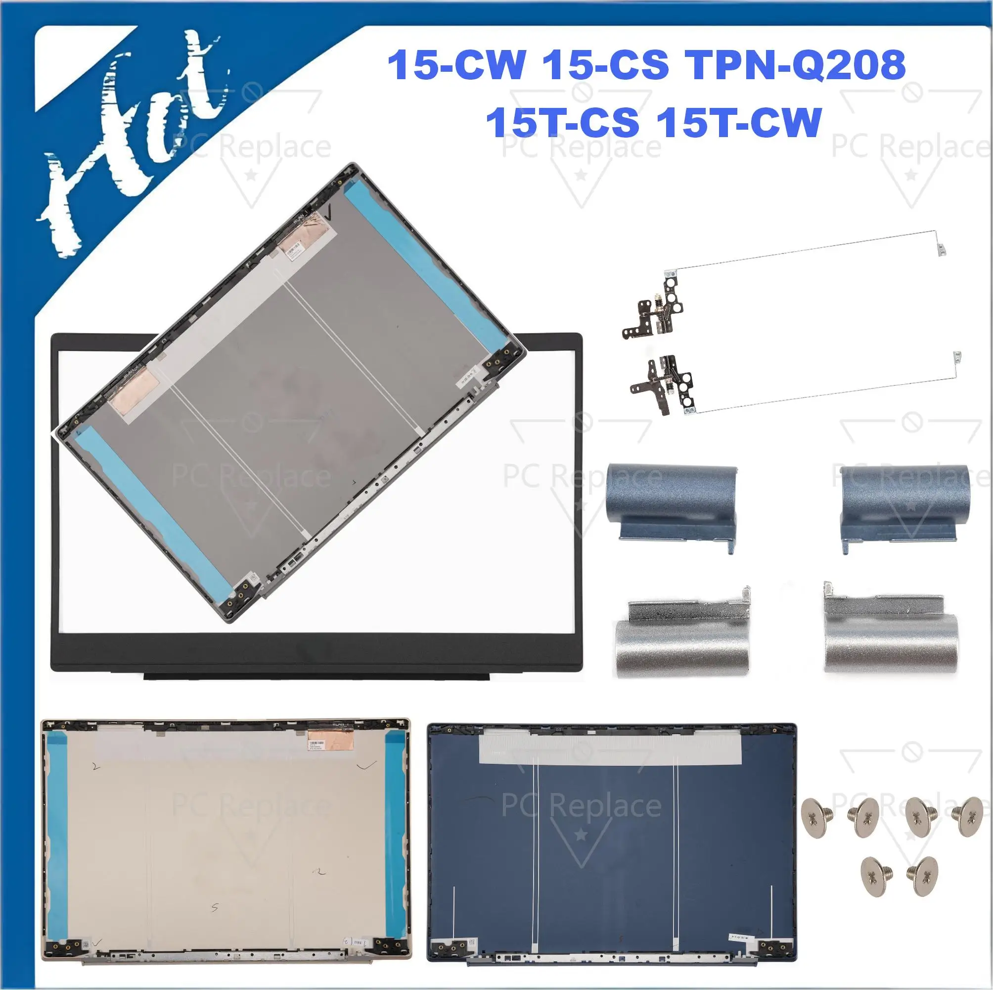 Cover Compatible with Pavilion 15-CW 15-CS TPN-Q208 15T-CS 15T-CW tpn-q210 Back Cover Bezel hinges replace