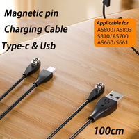 USB A To Magnetic pin Charging Cable For Shokz Earphones Aeropex AS800 OpenRun S803 Pro S810 Pro mini S811 OpenComm ASC100SG C10