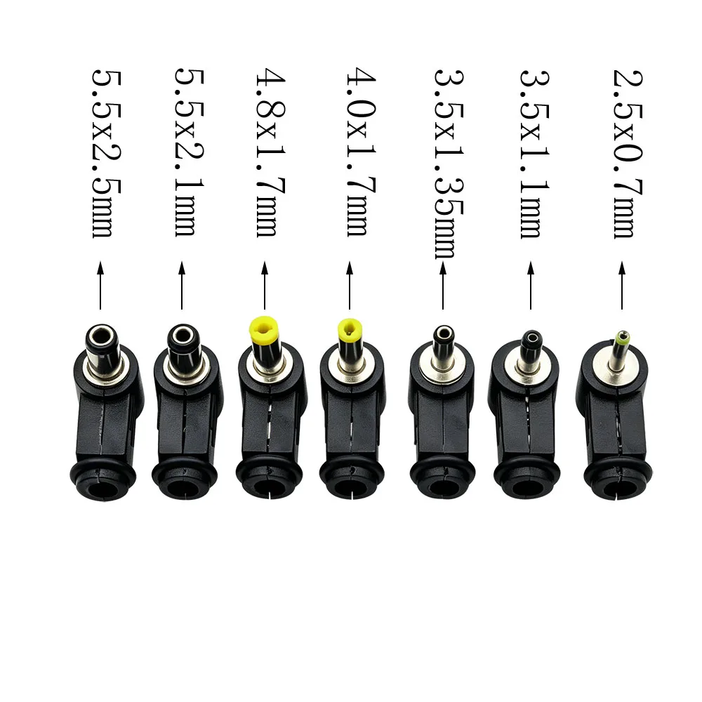 10Pcs DC Power Male Plug Right Angle Soldering Connector DC Plugs 2.5x0.7/3.5x1.1/3.5x1.35/4.0x1.7/4.8x1.7/5.5x2.1mm/5.5x2.5 mm