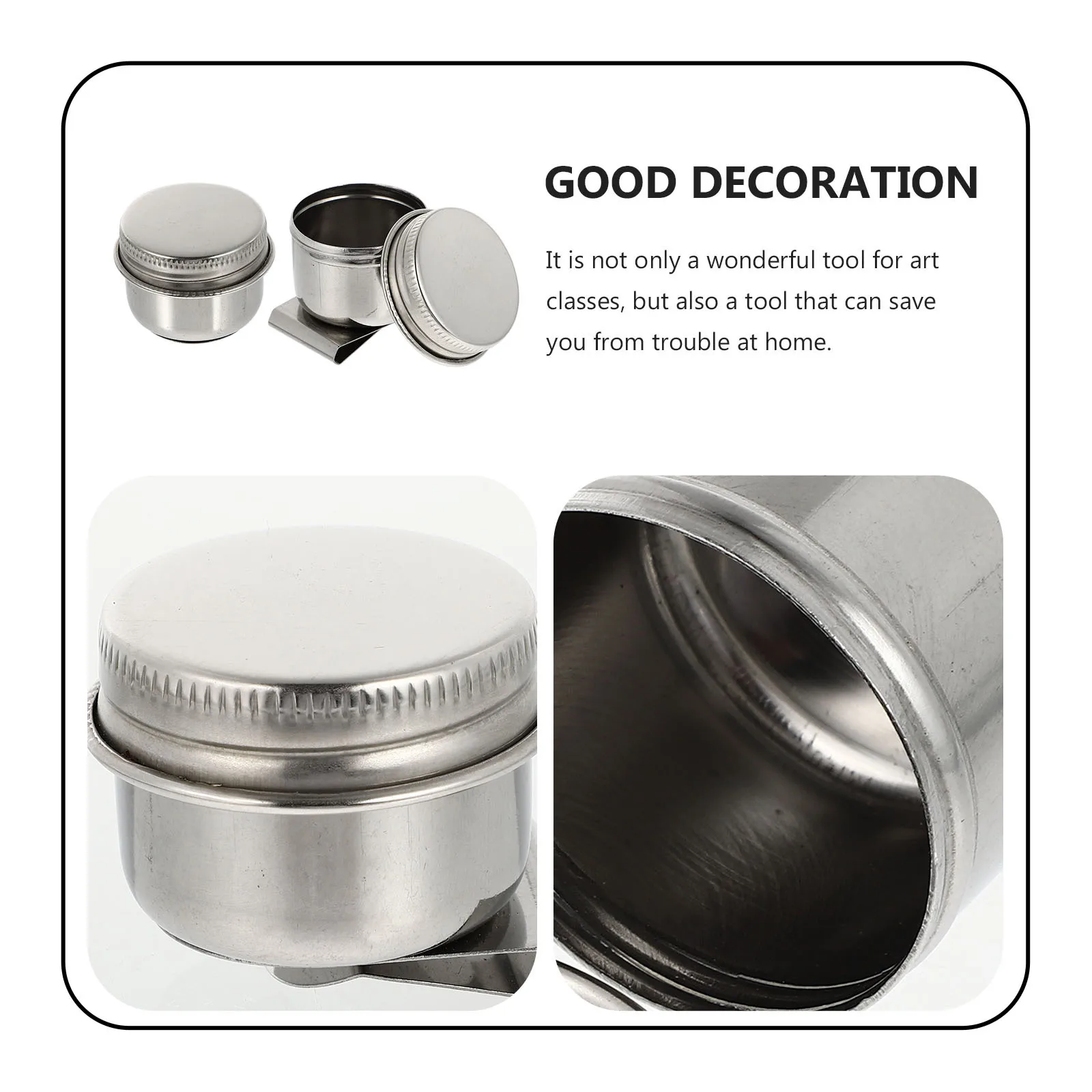 

2 pcs Stainless Steel Washing Pot Portable Paint Brush Cleaner For Art Studio School Home Use Brush Washing Container
