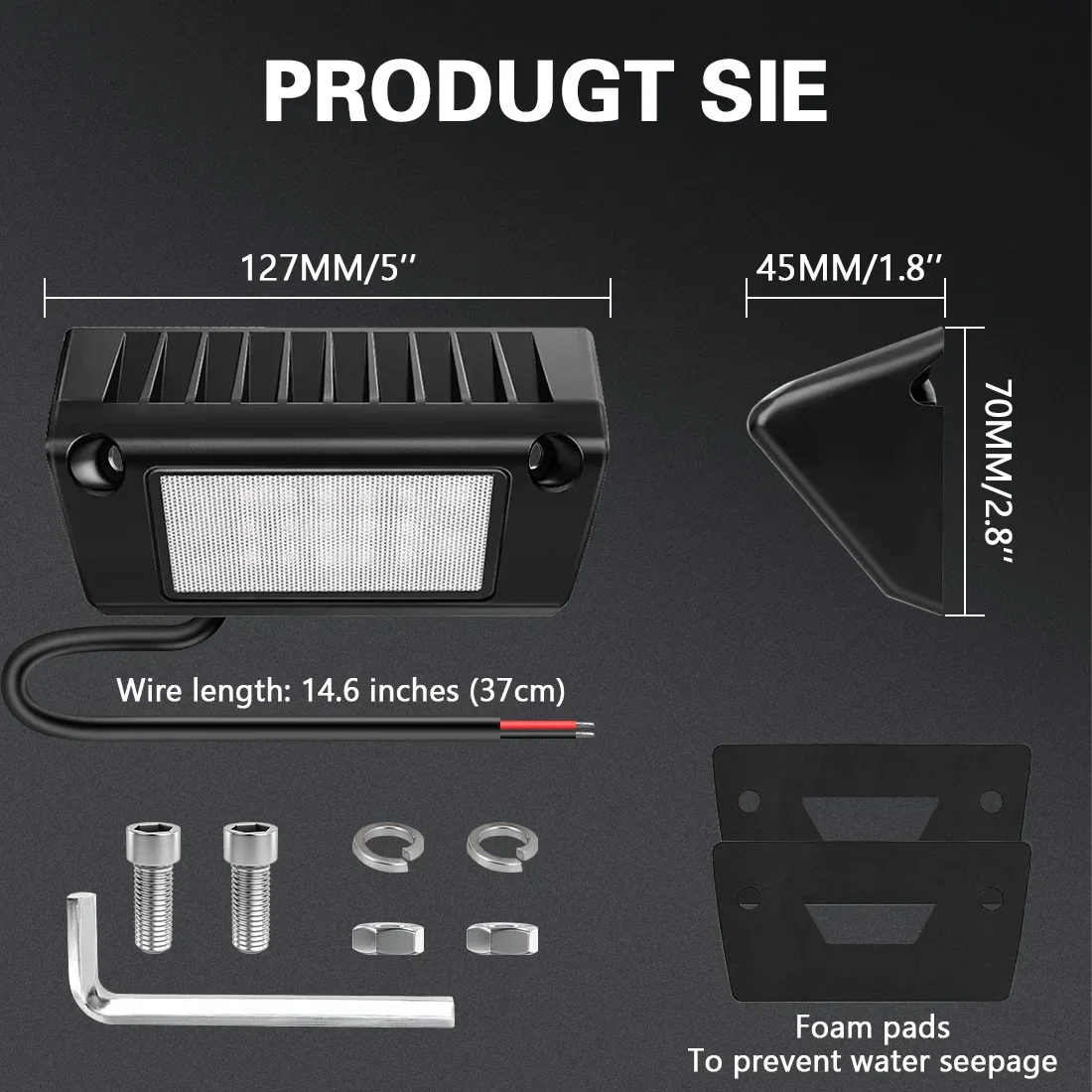 2pcs 5 "/12.7cm LED RV 외부 베란다 유틸리티 빛 방수 10-30V DC 54W RV 트레일러 캠핑카에 대 한 장면 조명