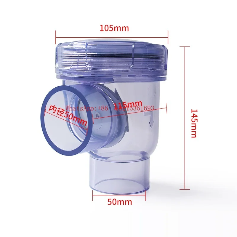 Limited Offer 50Mm PVC Blue Transparent Check Valve, Kitchen Sewer Anti-backwater Check Valve