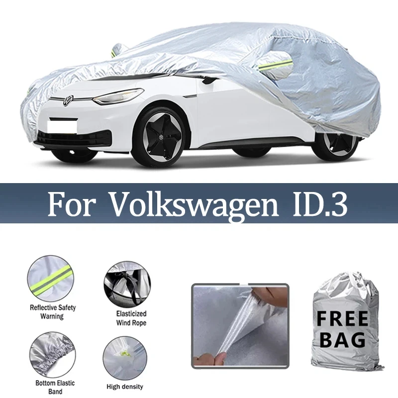 

For Volkswagen ID.3 Car Cover Outdoor Protection Covers Snow Sunshade Waterproof Dustproof Exterior UV Car Accessories