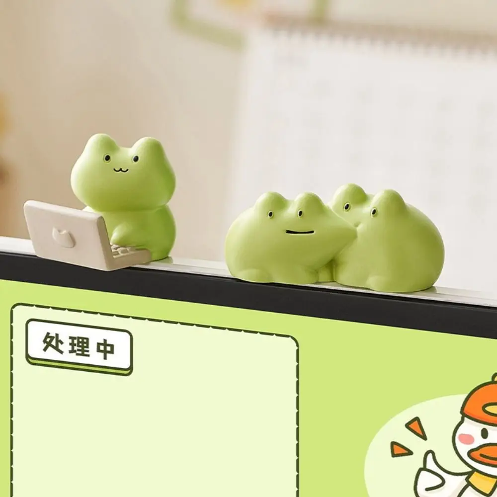 Handmad 개구리 수지 입상 공예품 애니메이션 개구리 데스크탑 장식 DIY 장식 수집품 미니 개구리 모델 장난감