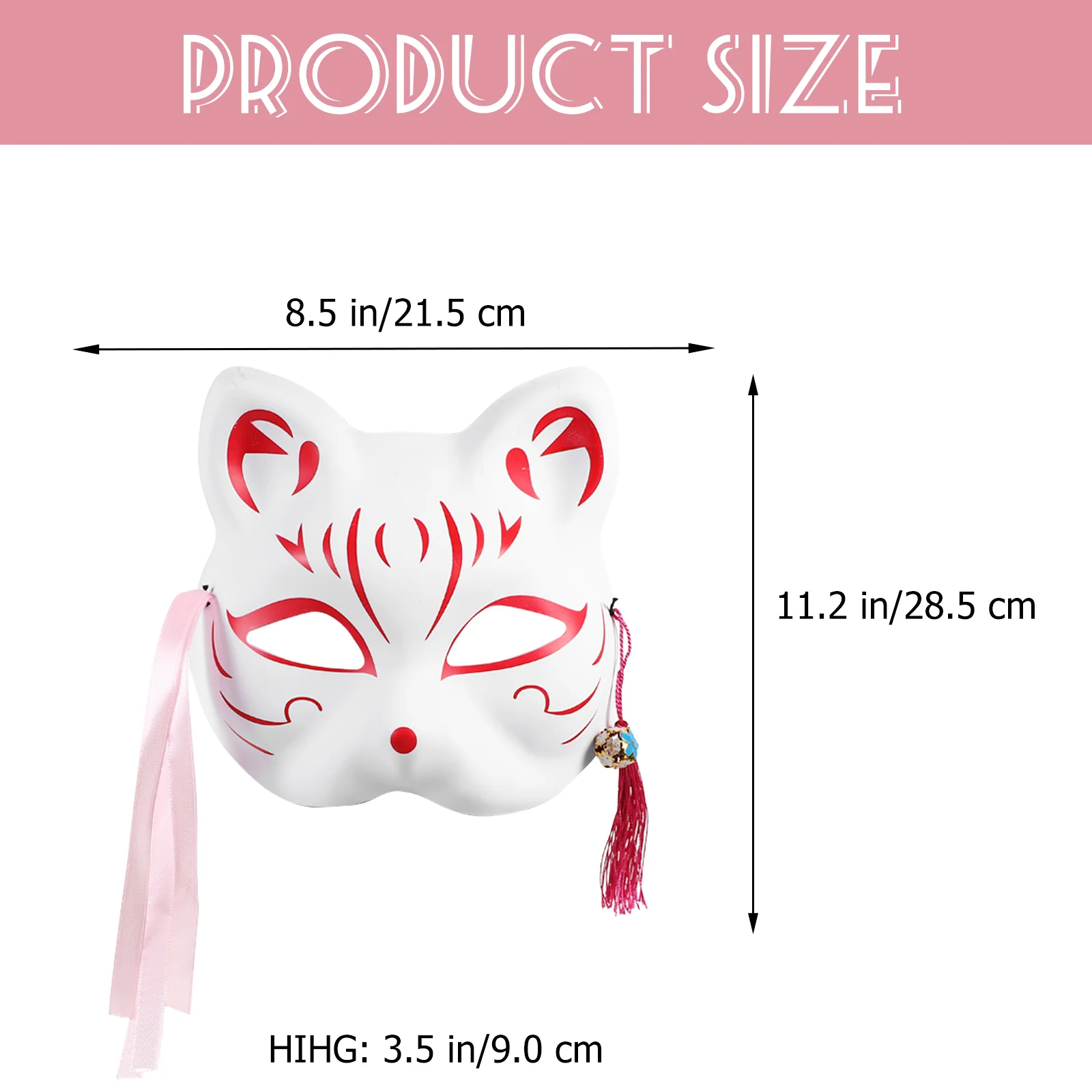 Half Face Mask Halloween Fox Cat Animation Party Japanese-style Cosplay Masquerade