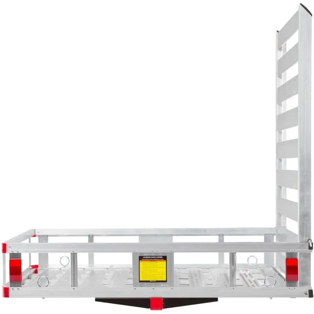 

Aluminum Hitch Cargo Carrier Utility Basket with Loading Ramp for 2" Hitch Receiver - 500 lbs. Capacity