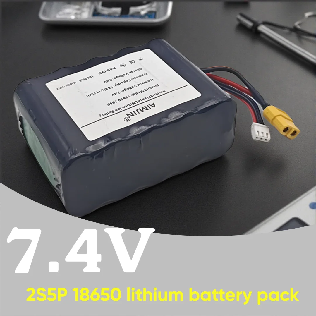 2S5P 18650 lithium 2S5P battery pack 15000MAh for Various RC Airplane Quadrotor 7.4V 2S5P 18650 lithium battery pack