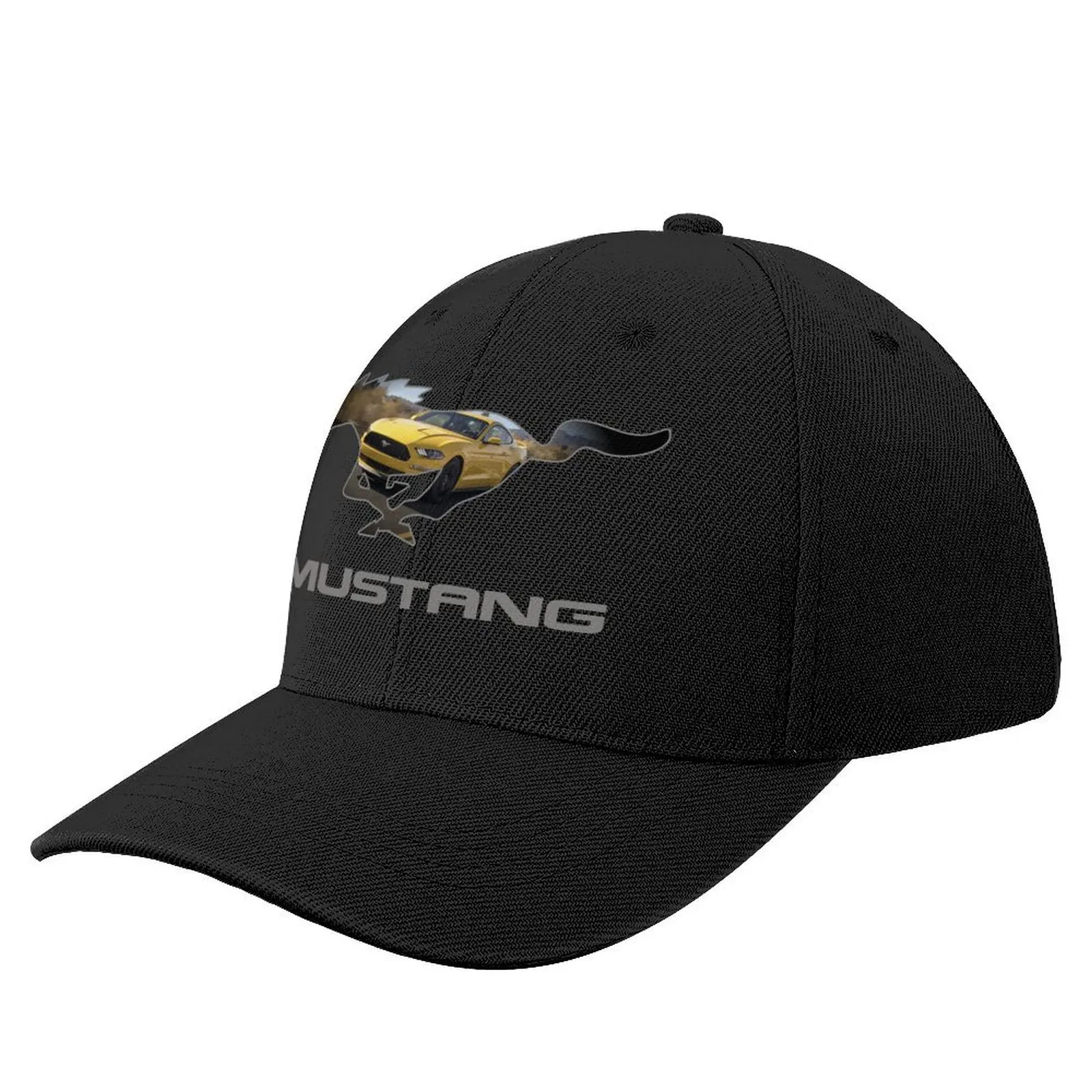 Ford Mustang GT Logo Emblem Design (Yellow on Black) Baseball Cap tea Hat New In The Hat Men Golf Wear Women's