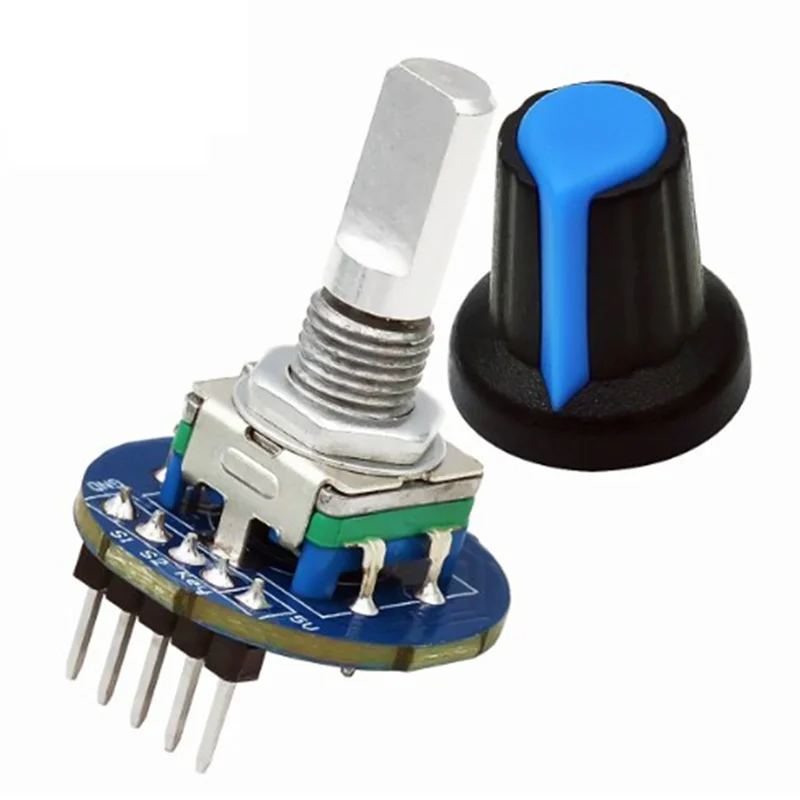 A33T-360 Derajat Modul Encoder Putar Encoder Potensiometer Putar dengan Penutup Kenop untuk Perangkat Kapasitor EC11