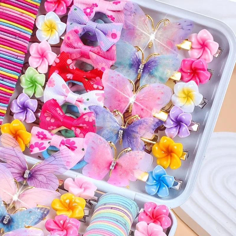 341 Sets of Colorful and Cute Outfits for Girls | Includes Various Clips, Hair Ties, Flowers, and Double-Layered Bow Headpieces