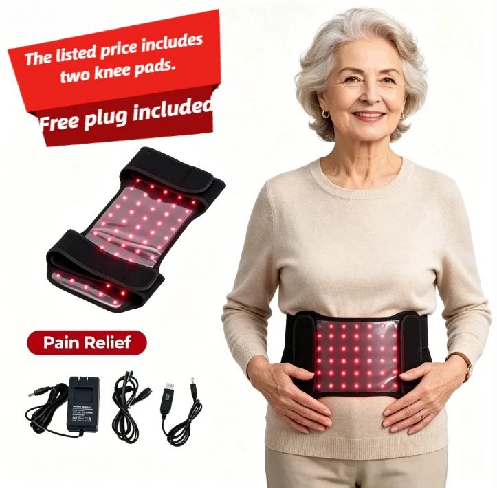 LED Light Therapy Belt for Pain Relief – 660nm Red & 850nm Infrared Pad for Back, Waist, Abdomen, Knees, Wrists, Joints & Muscle