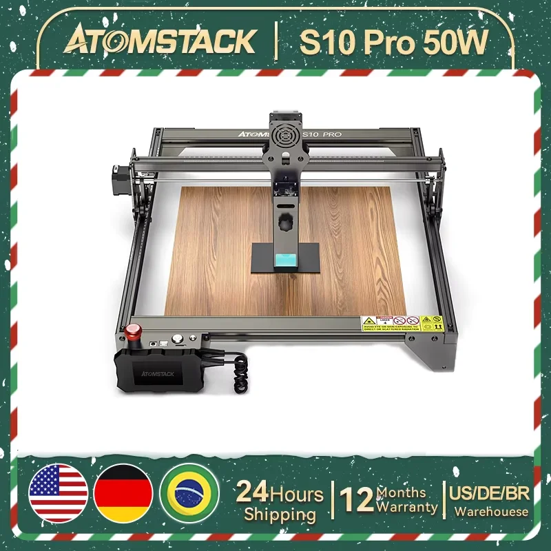 AtomStack S10 PRO 50W maszyna do grawerowania laserowego CNC 410x400mm wspornik dużej mocy grawerowanie offline stal nierdzewna drewno akrylowe