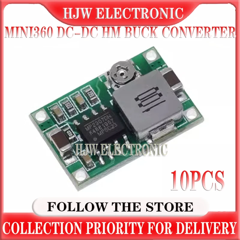 10PCS Mini360 DC-DC HM Buck Converter Step Down Power Supply Module 4.75-23V to 1-17V 340KHz Mini-360 Ultra-small