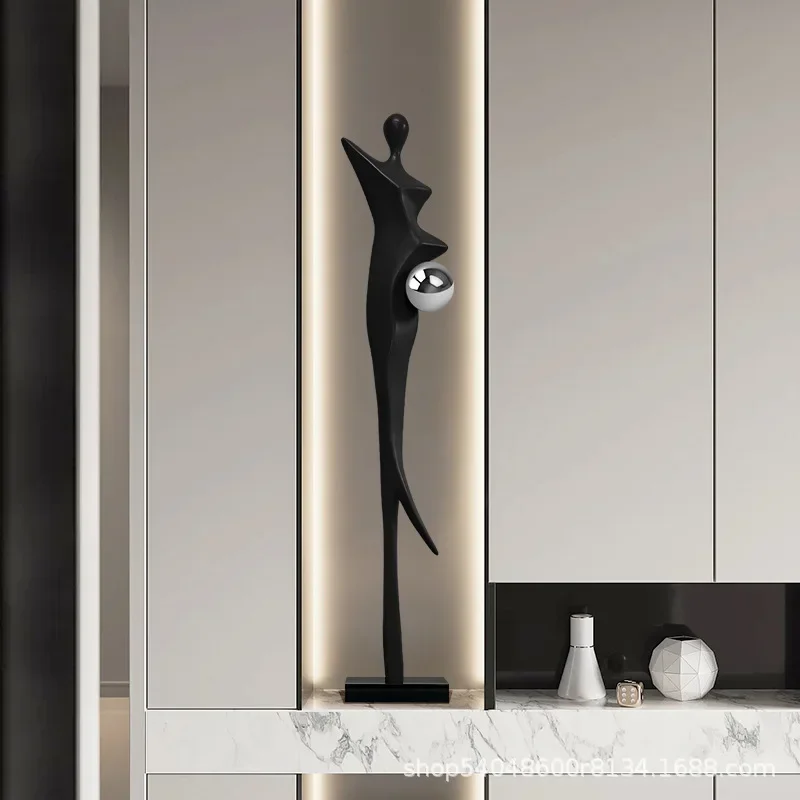 HT  abstract figure slender sculpture ornament living room entry light luxury high-end living room entrance hotel floor