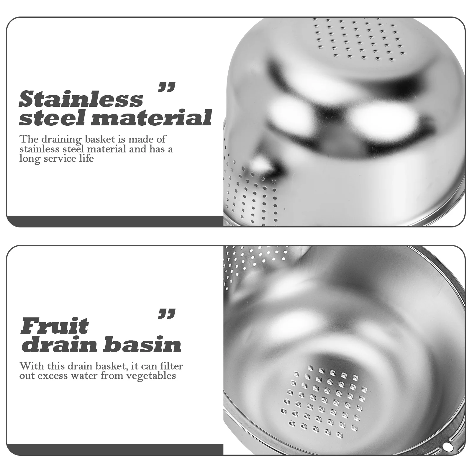 

Корзина для чистки фруктов и овощей, кухонный гаджет из нержавеющей стали, дизайн, тонкие дренажные отверстия, легкое хранение