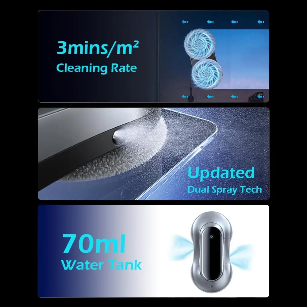 Wholesale Smart Window Cleaning Robot Automatic Wall Glass Window Cleaning Machine Robotic Window Cleaner With Dual Water Spray