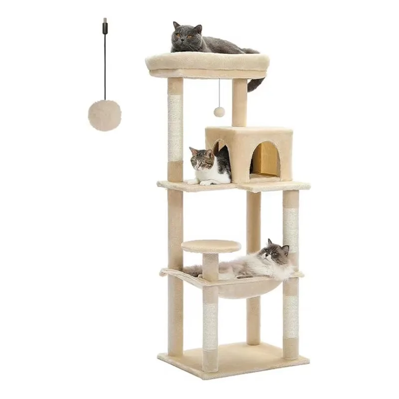 Interactive Modern Luxury Eco-Friendly Kitten Play Gym Hanging Mice Ball Toy Tier Starter Set