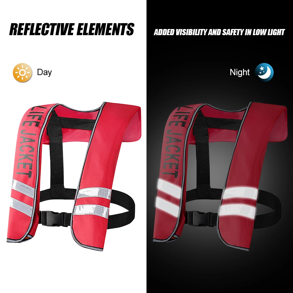 Inflatable Adults Life Jacket Adult Life Vest Safety Suit for Water Sports Kayaking Fishing Surfing Canoeing Survival Jacket