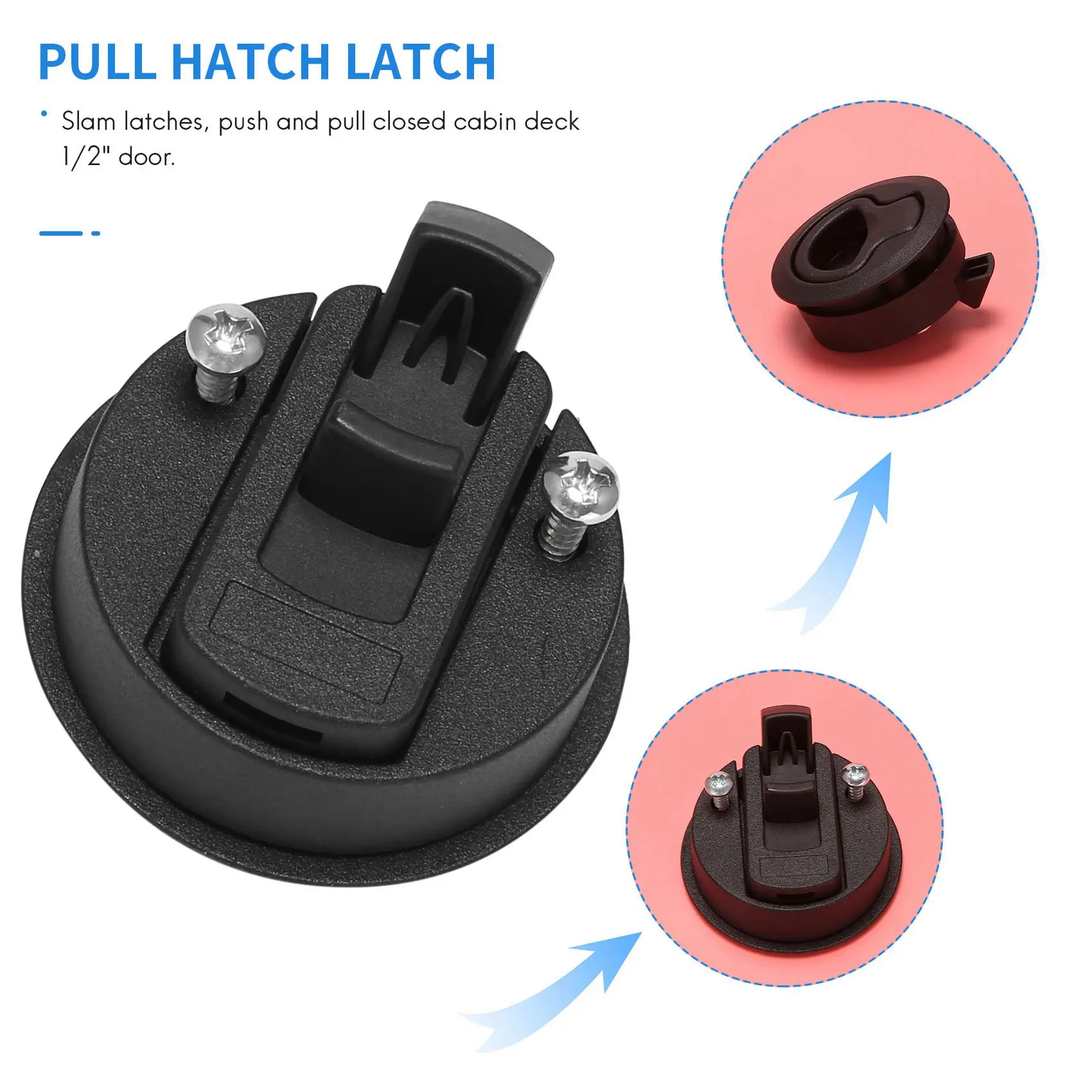 Slam Latch Hatch Round Pull Latch 1/2''Door Replace M1-63 RV Marine