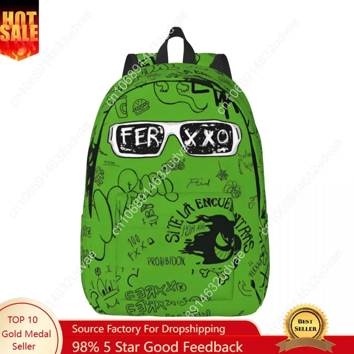 Feid Ferxxo Backpack Middle High College School Student Logo 90s Rapper Rap Music Bookbag Teens Daypack Sports