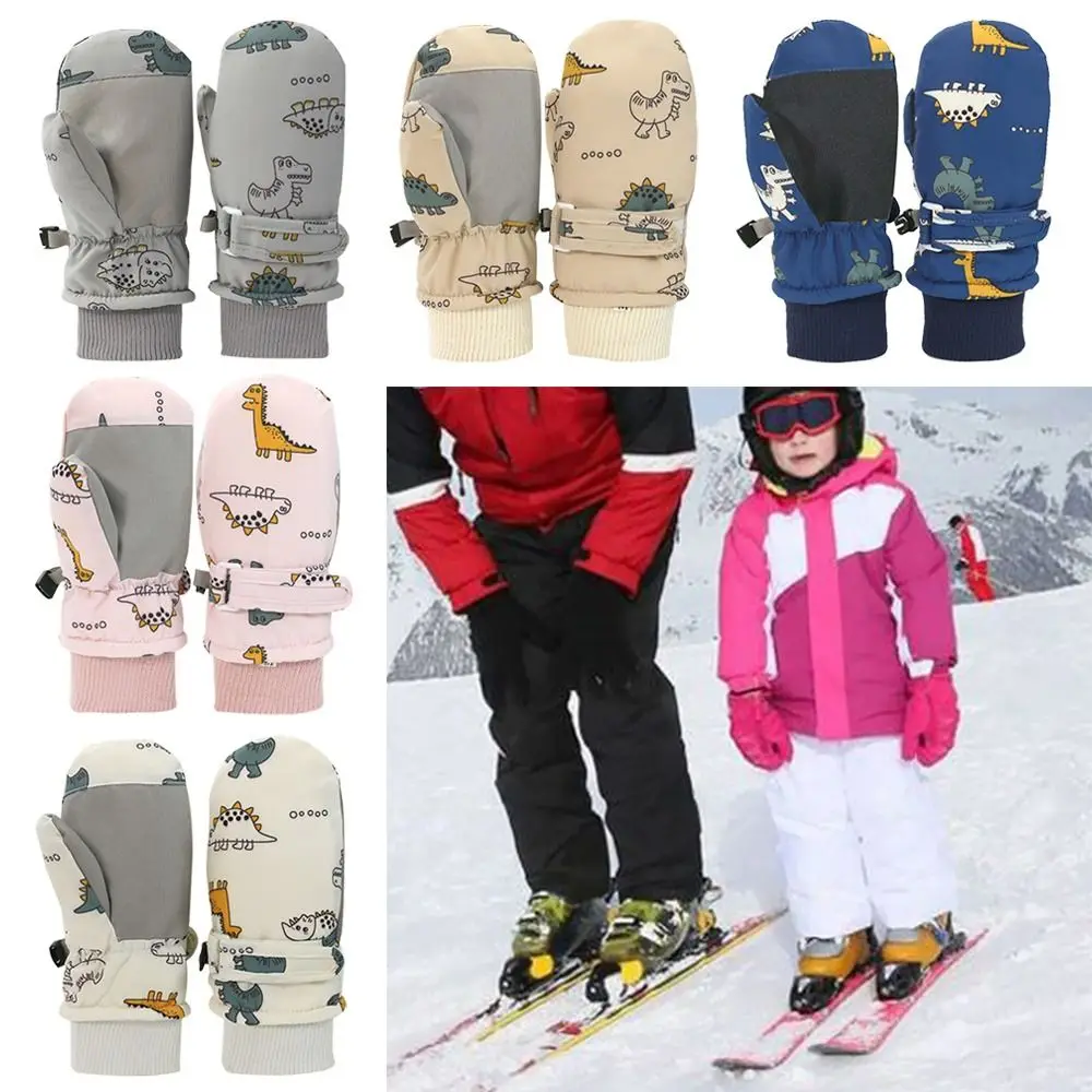 Thick Warm Children Ski Gloves Waterproof Non-slip Sports Mittens Windproof Snow Snowboard Kids Cycling Gloves Kids Boys Girls