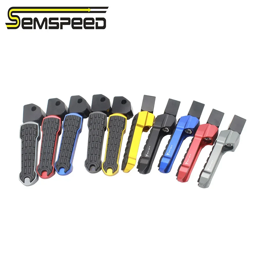 SEMSPEED For Yamaha XMAX Logo Motorcycle Foot Pegs Left Right Hold-foot Peds XMAX 125 250 300 400 2017-2021 MT07 FZ07 XSR700