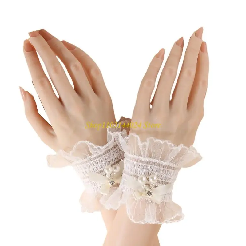 N5KE Comfortable Lace Wristbands For Spring Weddings Breathable Quick Wear Solution