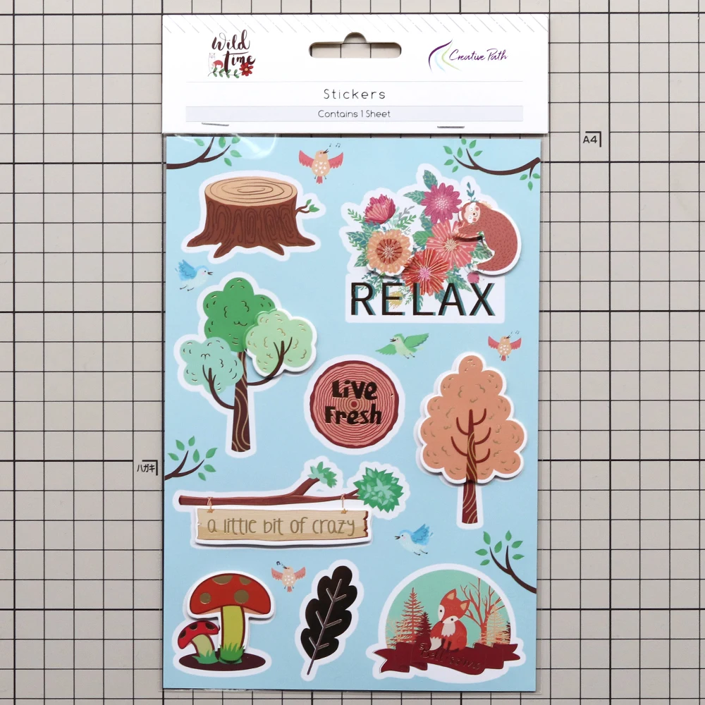 Creative Path Wild Time Deko-Aufkleberbögen, niedliche Tier-Camping-3D-Aufkleber für Scrapbooking, Journaling, DIY, Basteln, Kartenherstellung – Detail 1